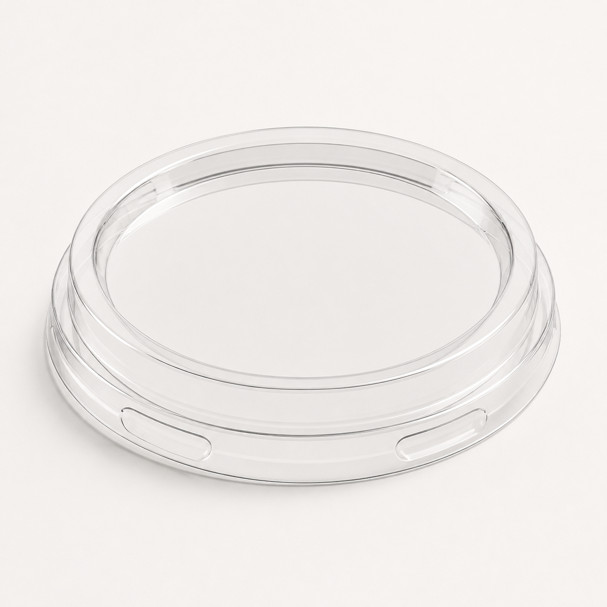 Custom Clear PET Flat-Bottom Cups with Logo – 117mm Rim