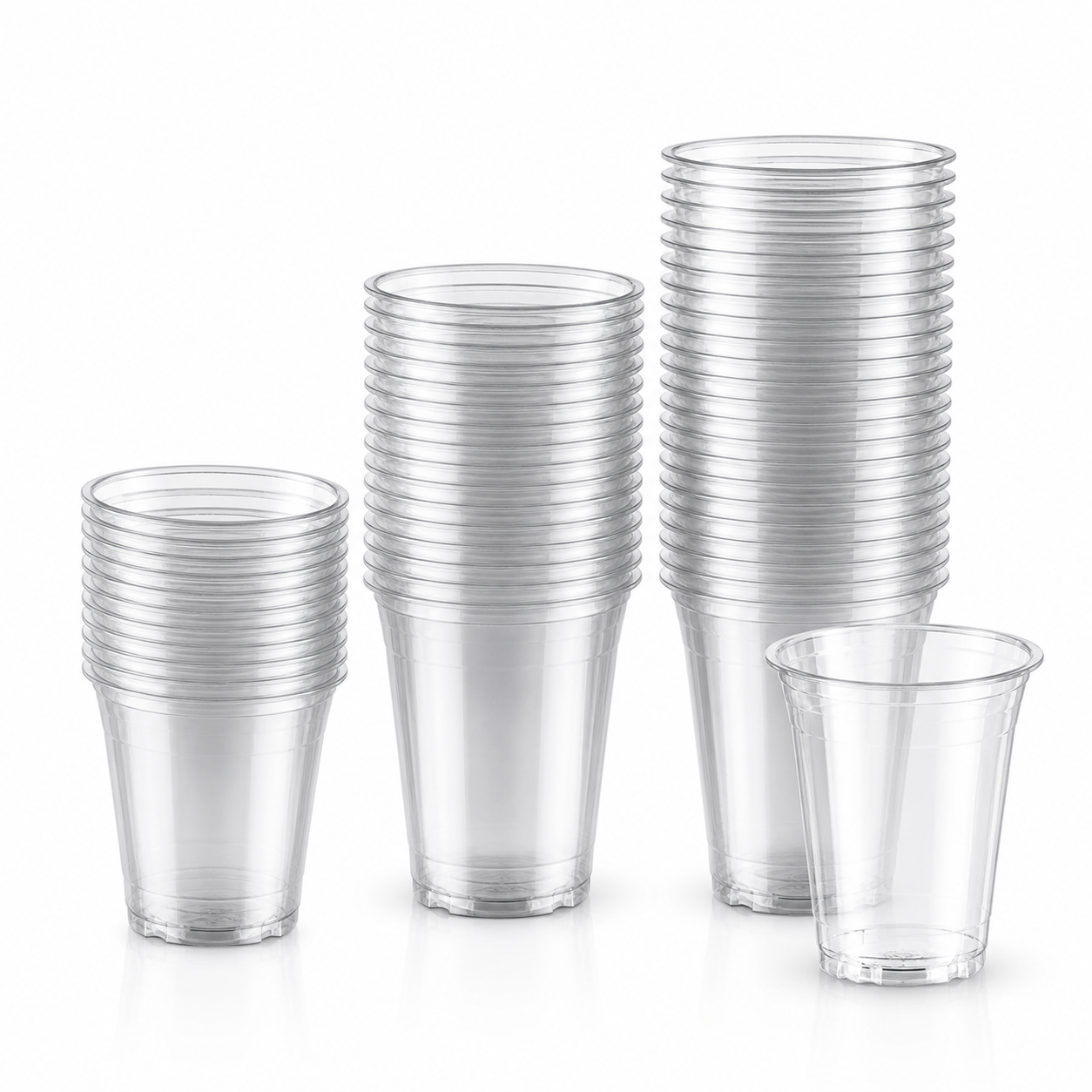 Wholesale Clear PET Flat-Bottom Cups with Lids – 90mm Rim