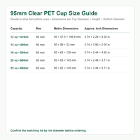 Wholesale Clear PET Flat-Bottom Cups with Lids – 95mm Rim