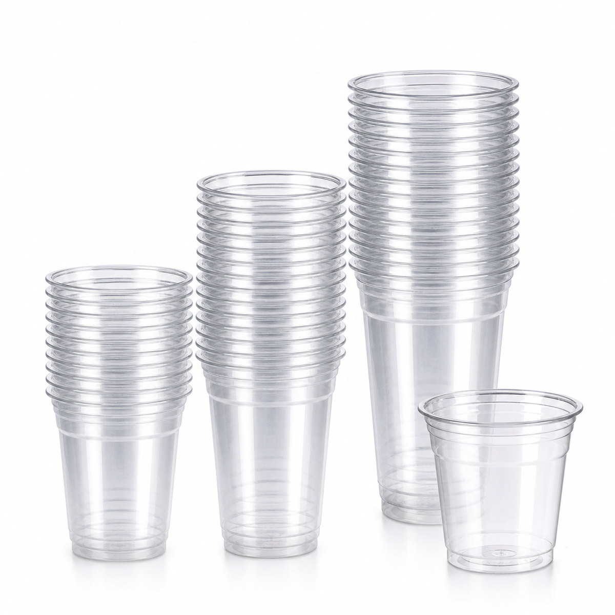 Wholesale Clear PET Flat-Bottom Cups with Lids – 95mm Rim