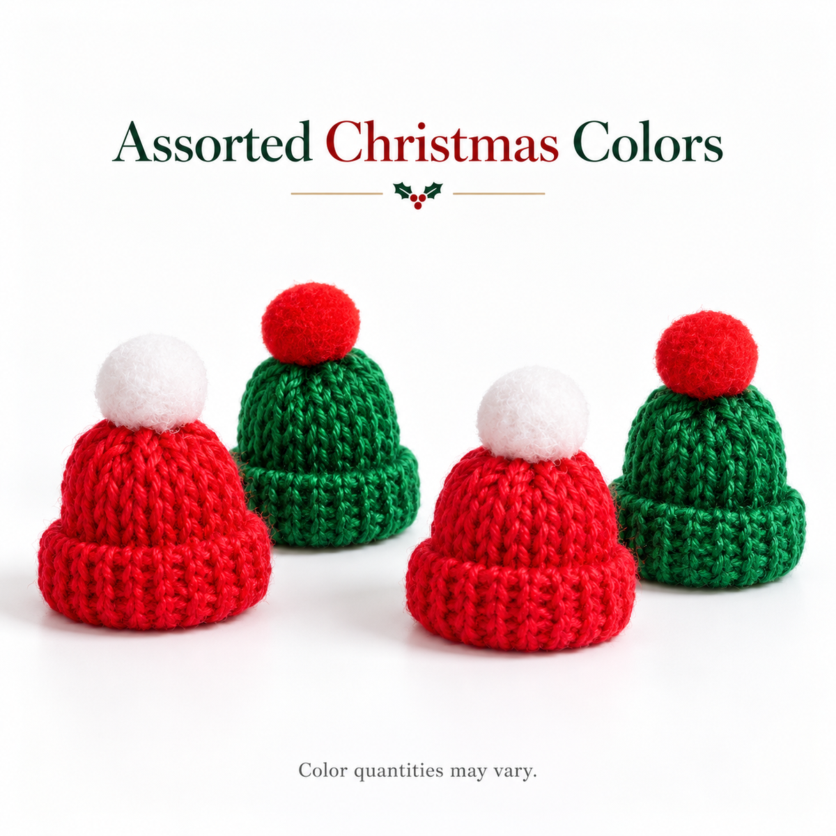 Mini Christmas Hats for Coffee Cups - Assorted Packs: assorted colors
