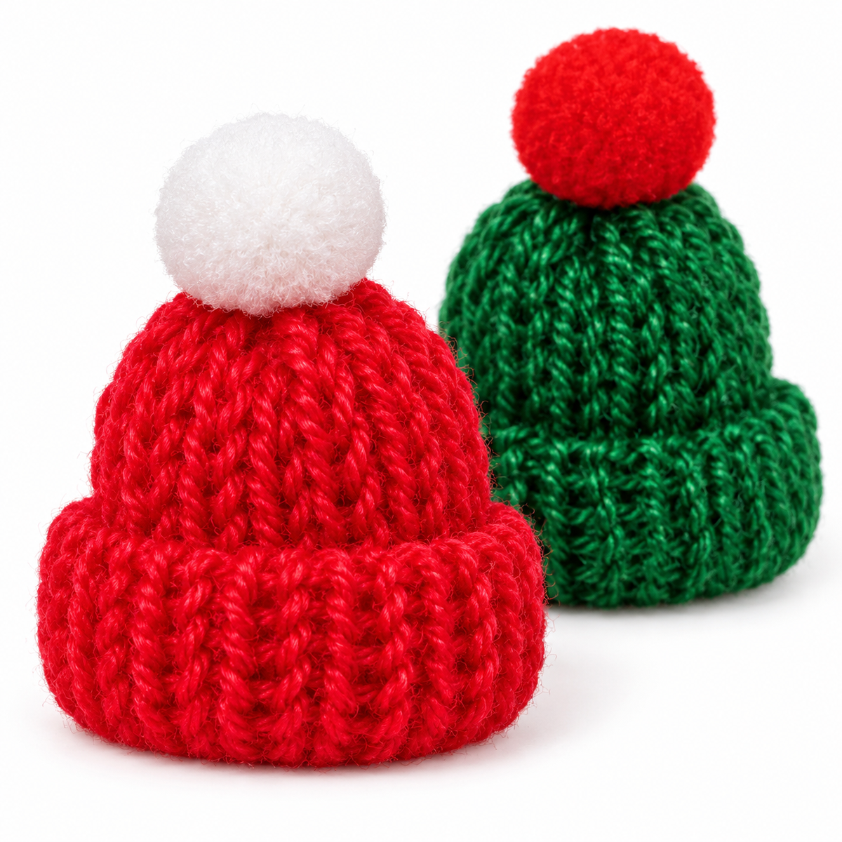 Mini Christmas Hats for Coffee Cups - Assorted Packs: knitted texture detail