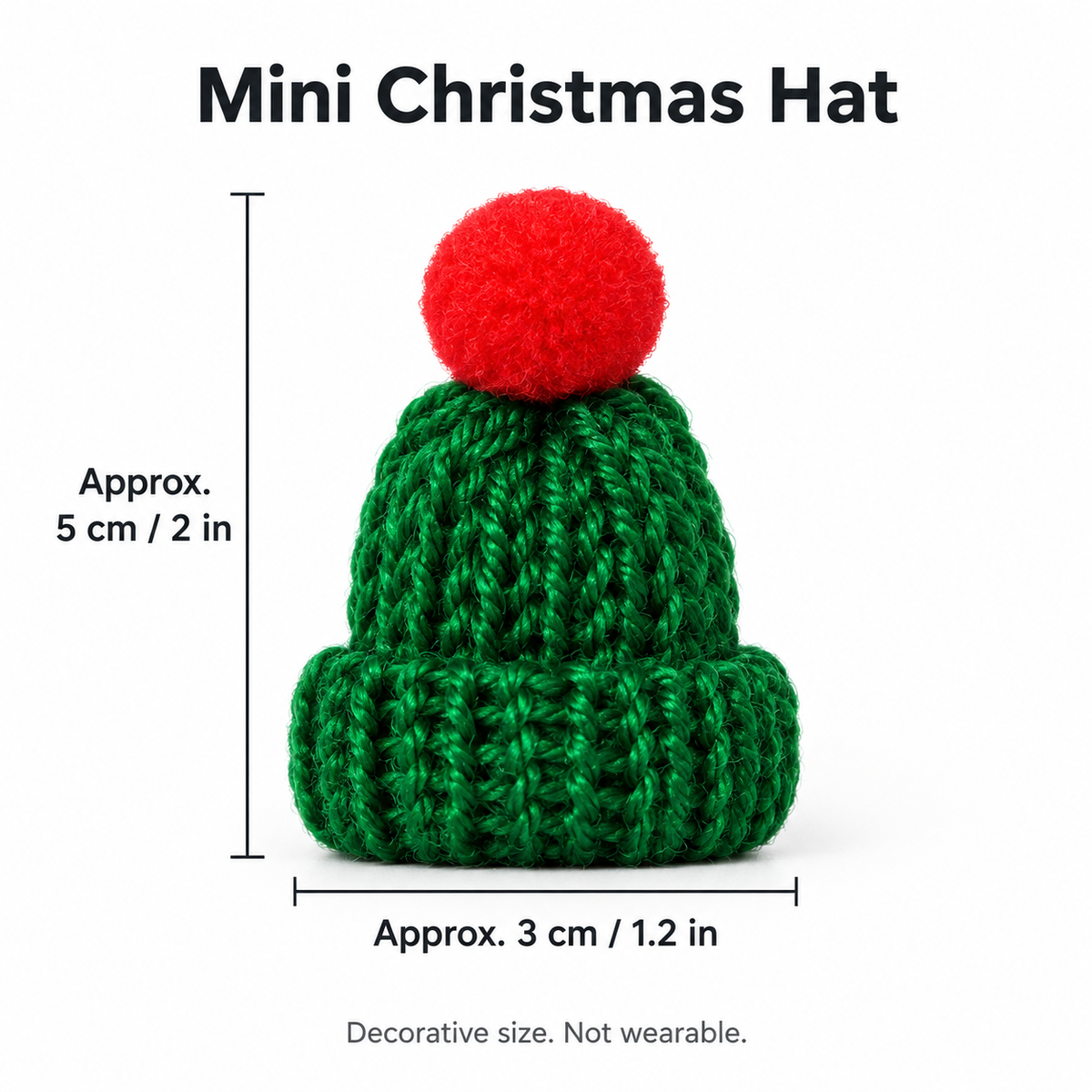 Mini Christmas Hats for Coffee Cups - Assorted Packs: approximate dimensions