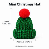 Mini Christmas Hats for Coffee Cups - Assorted Packs: approximate dimensions