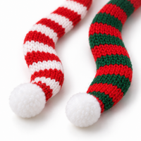 Mini Christmas Scarves for Coffee Cups - Assorted Packs: knitted texture detail