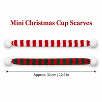 Mini Christmas Scarves for Coffee Cups - Assorted Packs: approximate dimensions