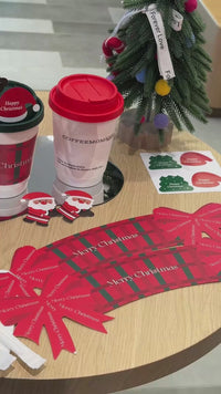 Christmas paper cup and Santa straw topper demonstration