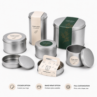 Ready Stock Silver Round Tin Cans with Flat Lids