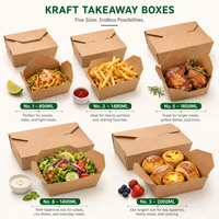 Custom Kraft Foldable Takeout Food Boxes