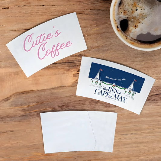 Custom Single-Layer White Cardboard Cup Sleeve