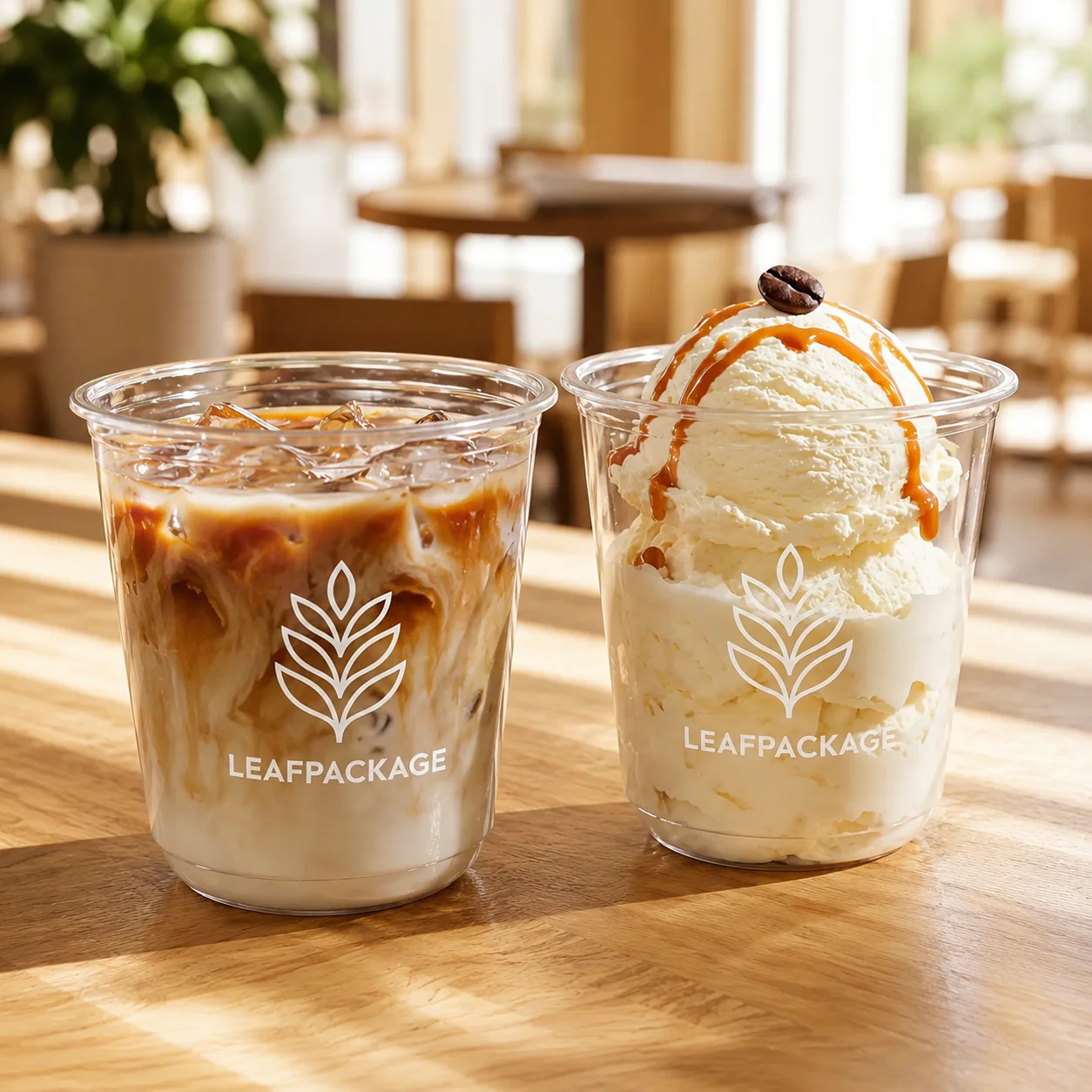 Custom printed cold cups for iced drinks and desserts