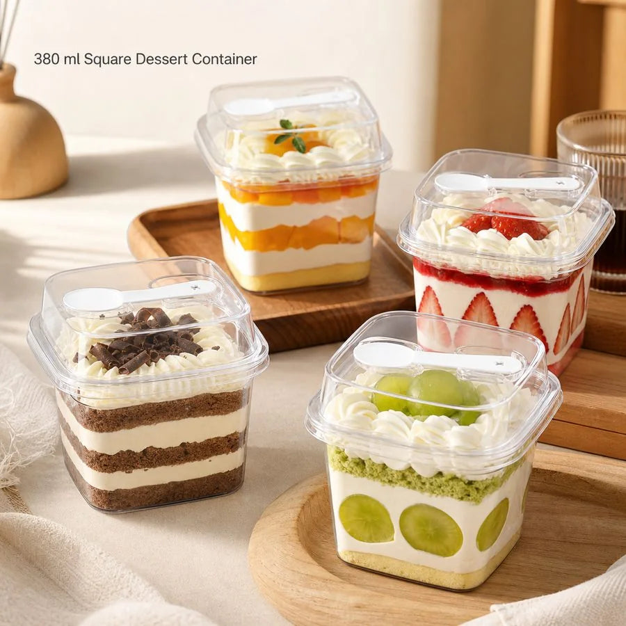 Range of clear takeaway dessert containers